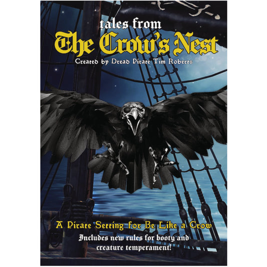 Book cover of 'Tales from The Crow's Nest' with a crow and pirate elements.