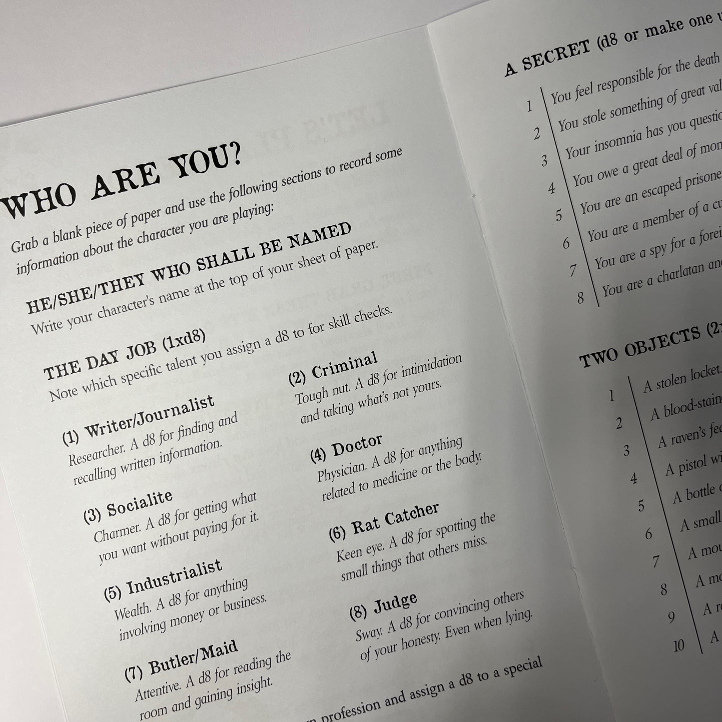 A chaotic RPG about channelling the dead.
A RP-heavy role-playing game, a GMless mode, some character creation and chaotic results. Designed for 2 to ∞ players and requires all kinds of dice and some timers.