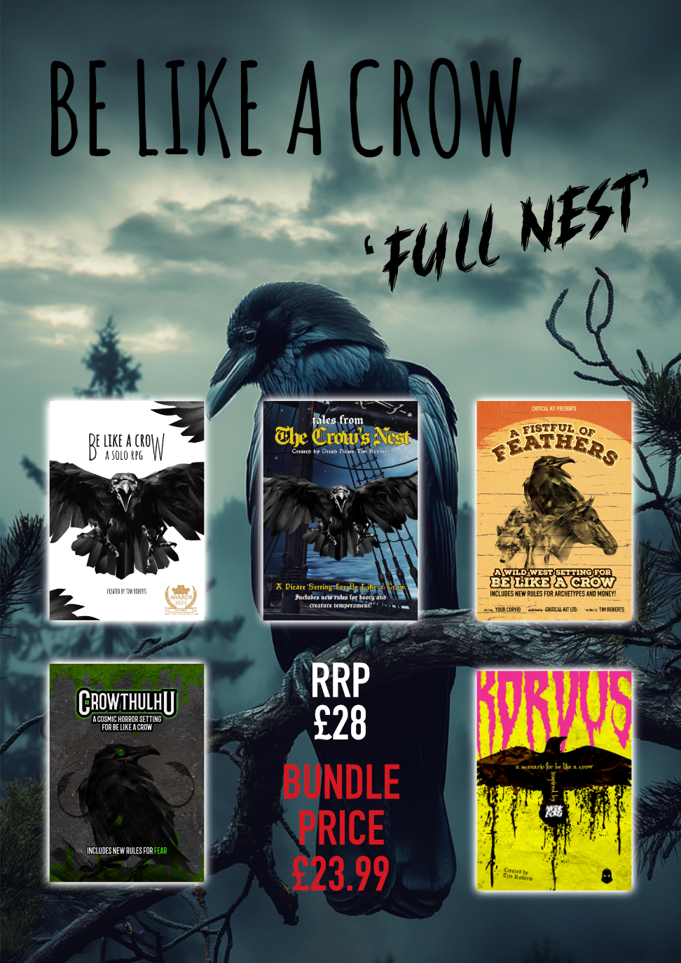Be like a crow, best solo rpg, journalling game, creative writing tool, great tools for creative writing.