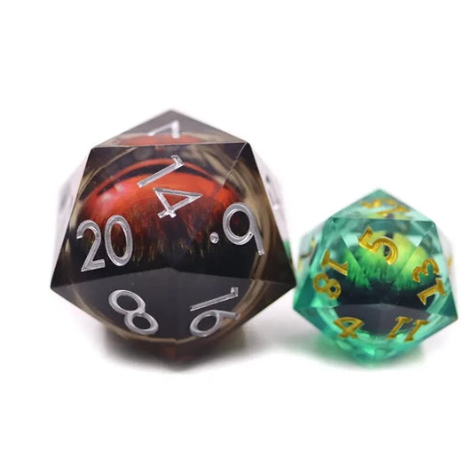 D20 chonk, large d20, dragon moving eye d20 for dnd and rpg dice