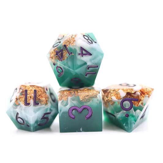 sharp edge dnd dice set, dnd dice, role playing games, critical critters, dice goblin
