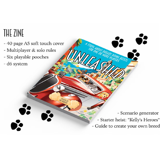 Unleashed a TTRPG about doggos doing heists