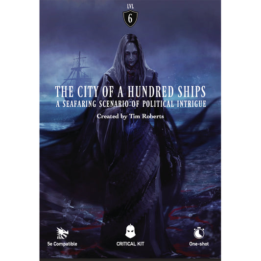 Book cover of 'The City of a Hundred Ships' with a character and ship in the background