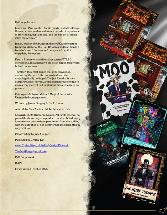 Collection of tabletop gaming books and cards with a dark background