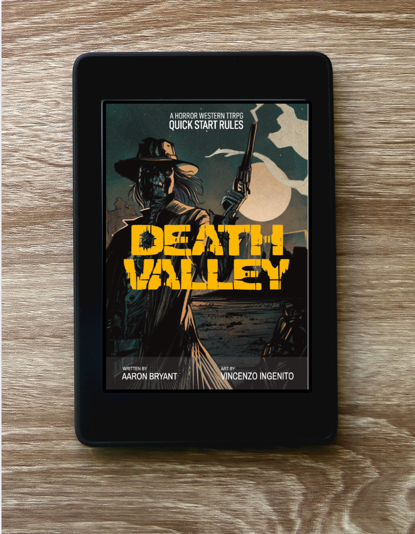 Death Valley quick start shown in an ereader for PDF purchases.