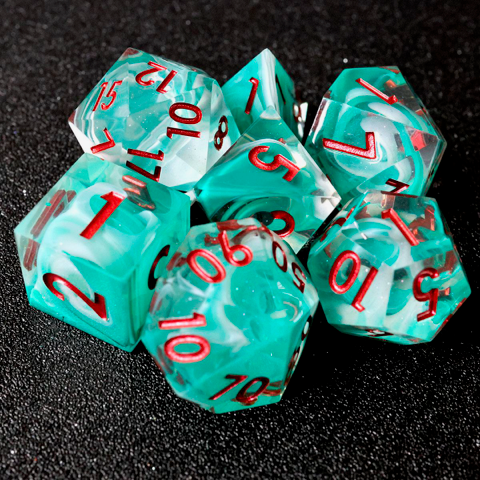 handmade petri style dnd dice sets for TTRPG, role playing games and dice goblin and dice dragon collectors, for all you dungeon and dragon needs.