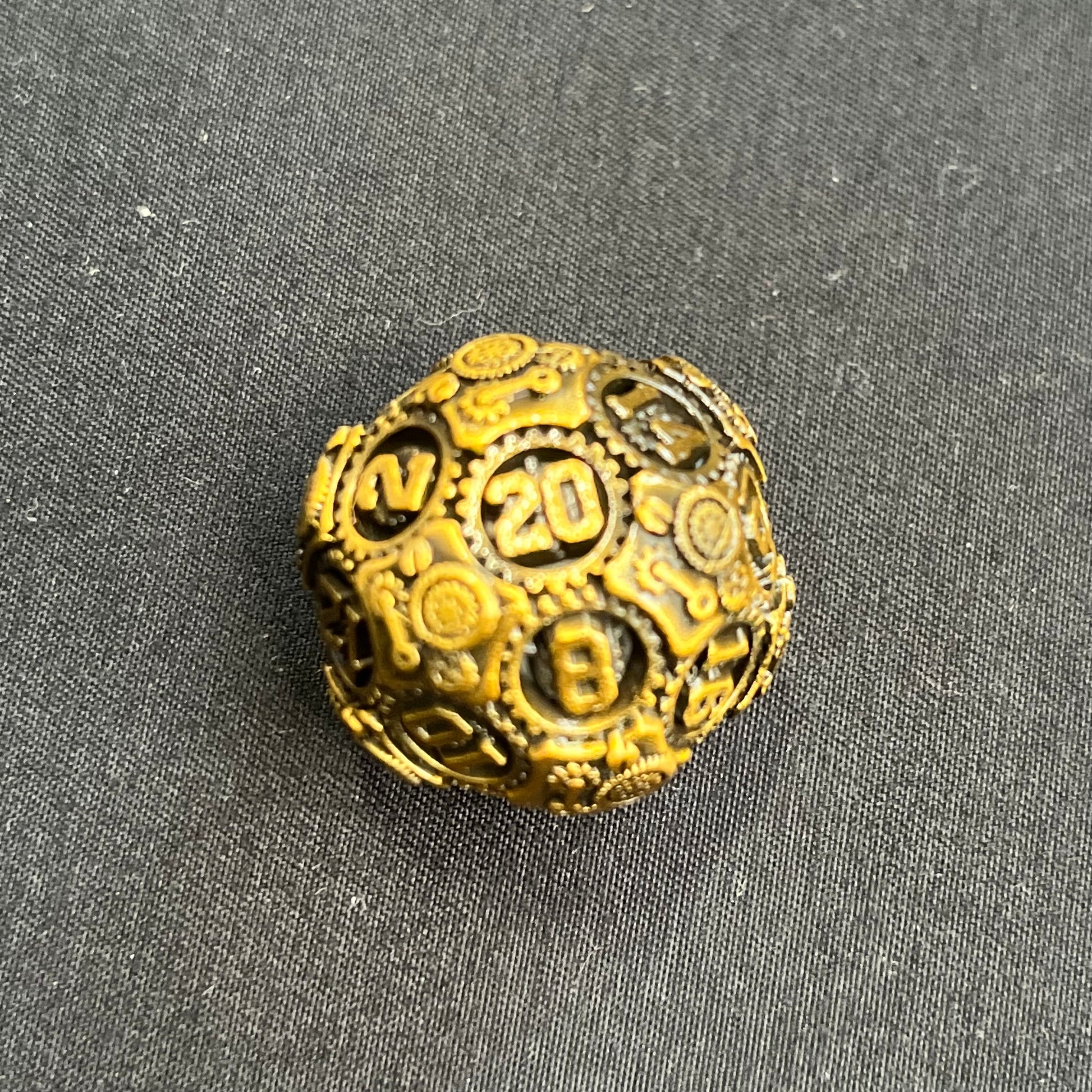Steampunk metal dnd dice set, TTRPG role playing game for dice goblin and dice dragon collectors