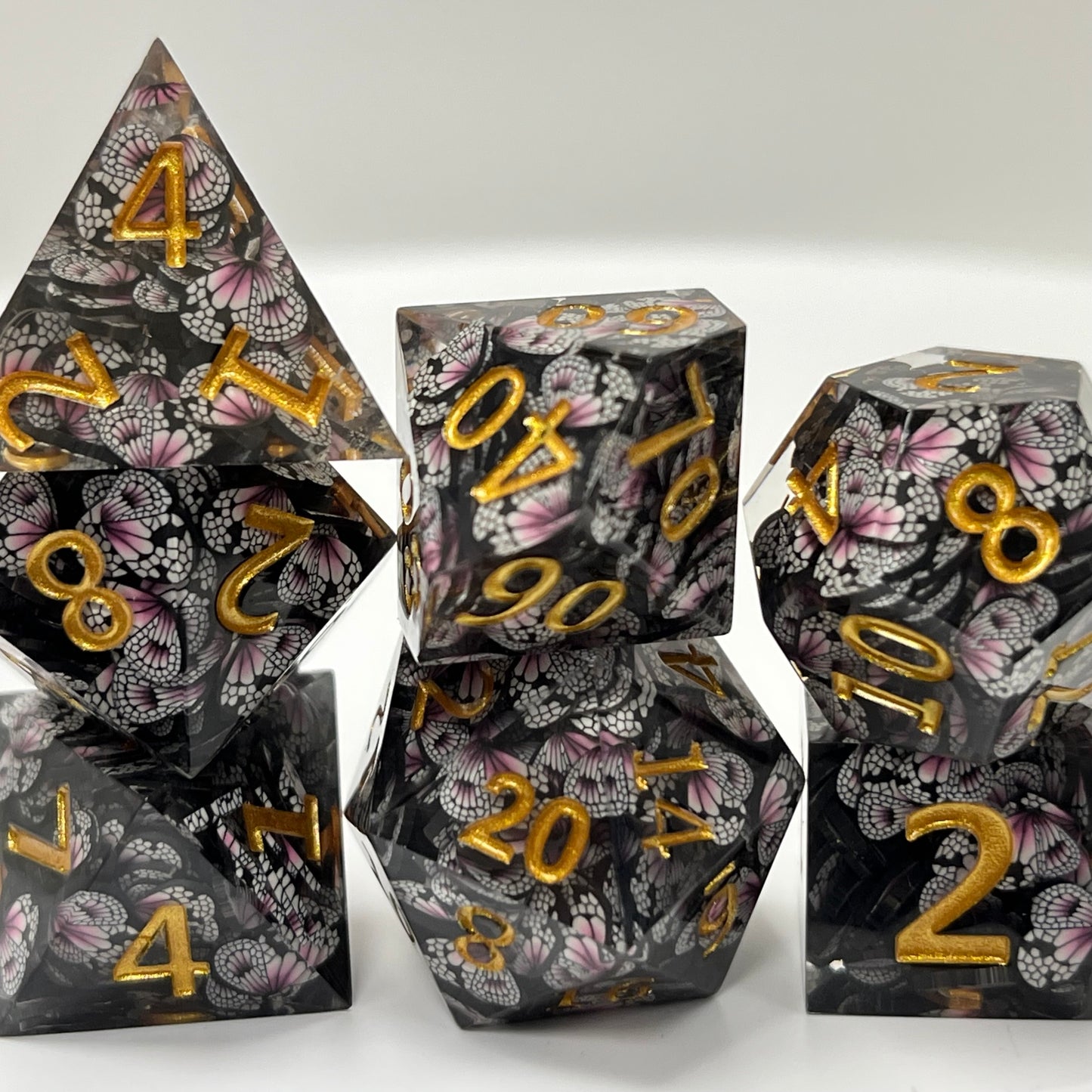 butterfly dnd TTRPG dice set for role playing games, dice goblin collectors