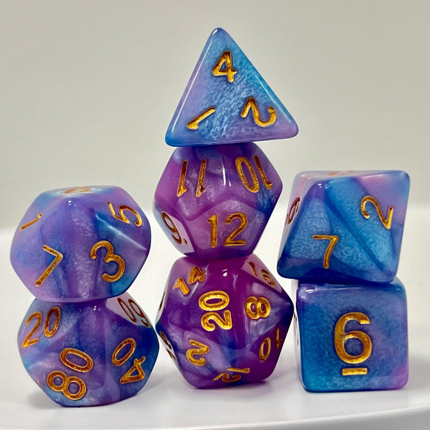 DND dice sets for TTRPG role playing games, dice goblin and dice dragon collectors