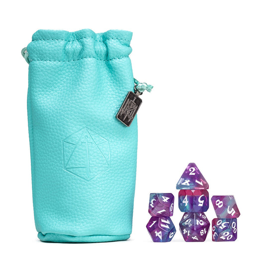 Critical Role Campaign 2 Might Nein Caduceus Clay dice bag and dice set based on the character played by Taliesin Jaffe