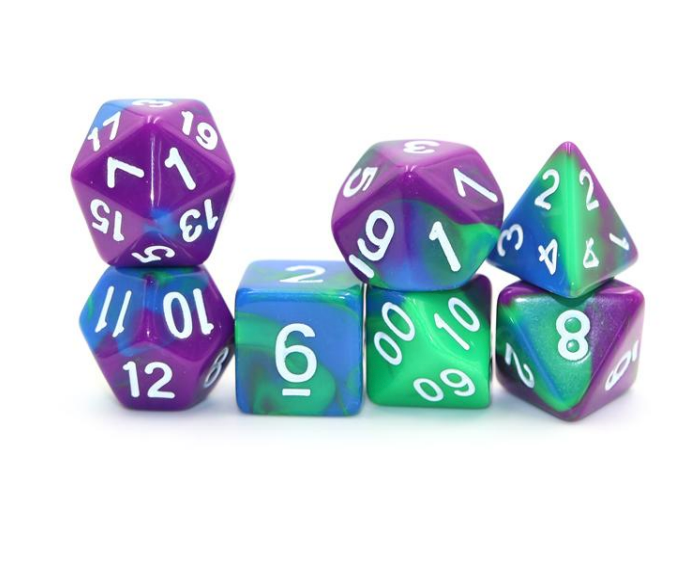 Gnarl rock dnd dice set, for dungeons and dragons, indie role playing games and dice goblin and critical critter collectors