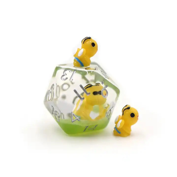 Bee inclusion dnd/TTRPG dice set for dungeons and dragons, role playing games and dice goblin, critical critters