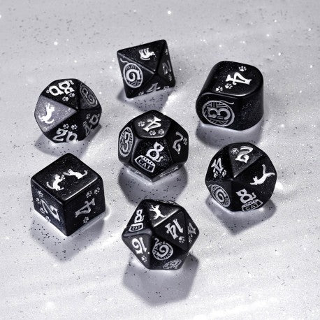 Cat dnd dice set set for TTRPG, role playing games, critical critters and dice goblin