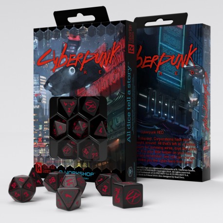 Cyberpunk dnd dice sets, QWorkshop, TTRPG dice sets for role playing games, dice goblin and critical critters
