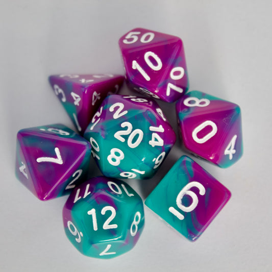 DND resin dice sets for dungeons and dragons and TTRPG role playing games and dice goblin, dice dragon collectors