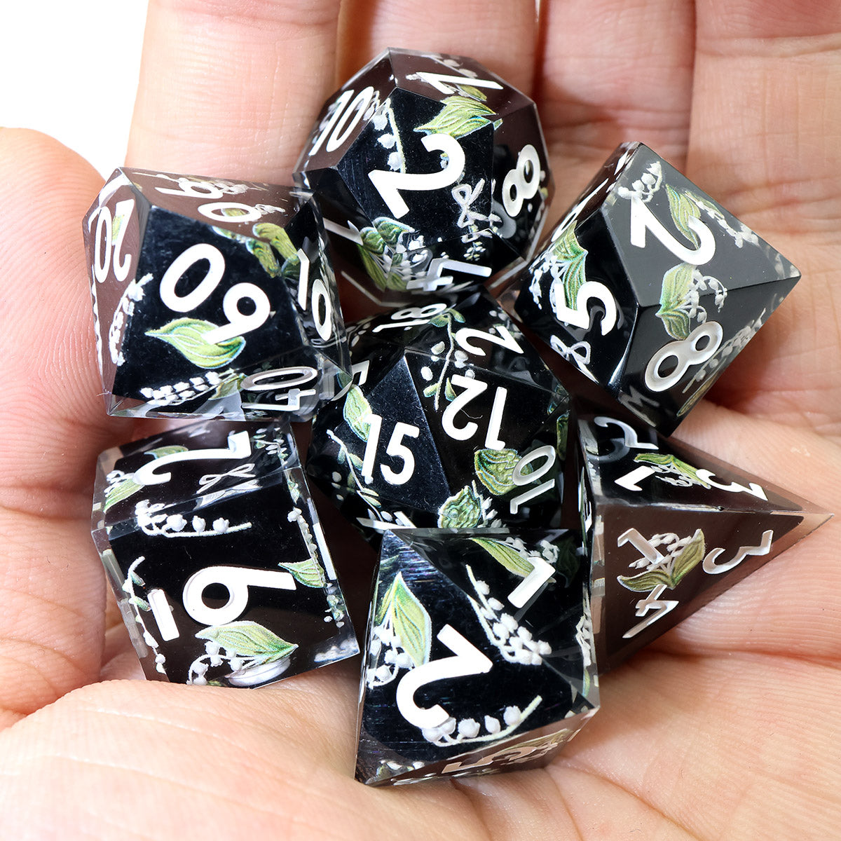 Sharp edge sticker dice for dungeons and dragons, DND, TTRPG role playing games and dice goblin, critical critters 