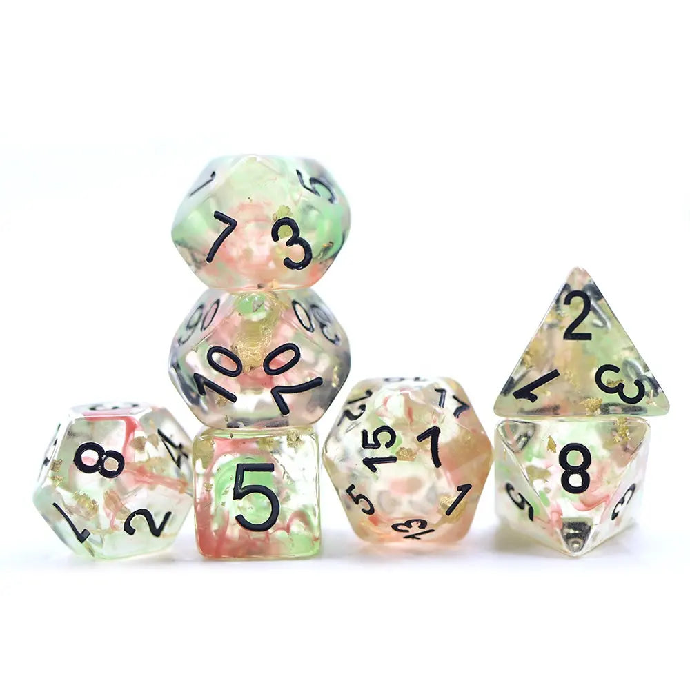 resin dnd dice set, dnd dice, role playing games, dnd, TTRPG, dice dragon and critical critters