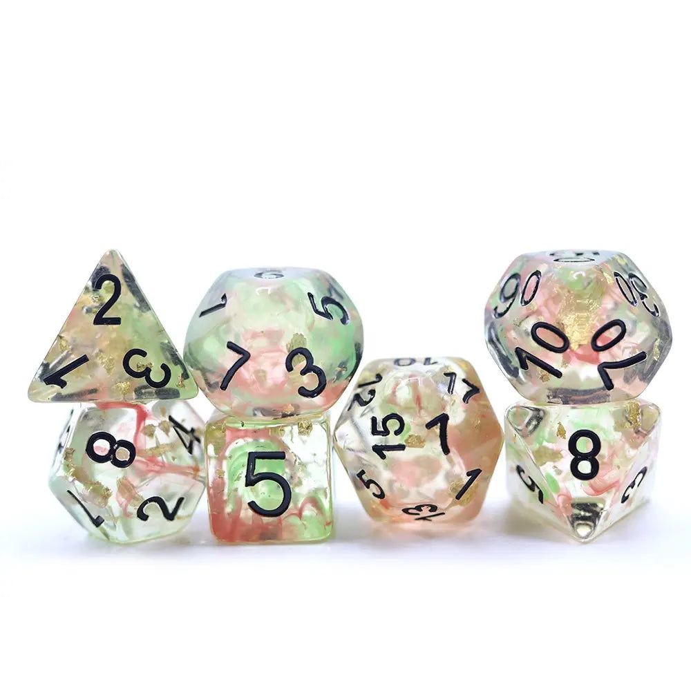 resin dnd dice set, dnd dice, role playing games, dnd, TTRPG, dice dragon and critical critters