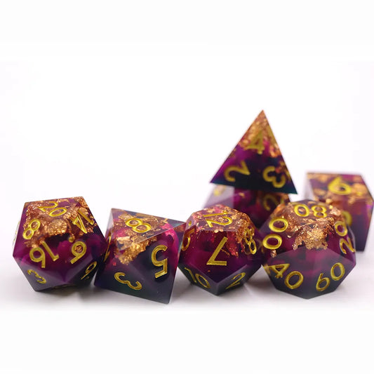 Sharp edge DND TTRPG dice set for role playing games, dice goblin collectors from a UK dice store