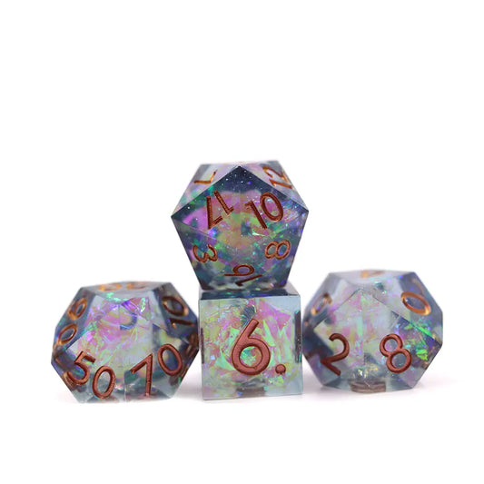 Sharp edge polyhedral shiny math rocks for RPG role playing games and dice goblin collectors
