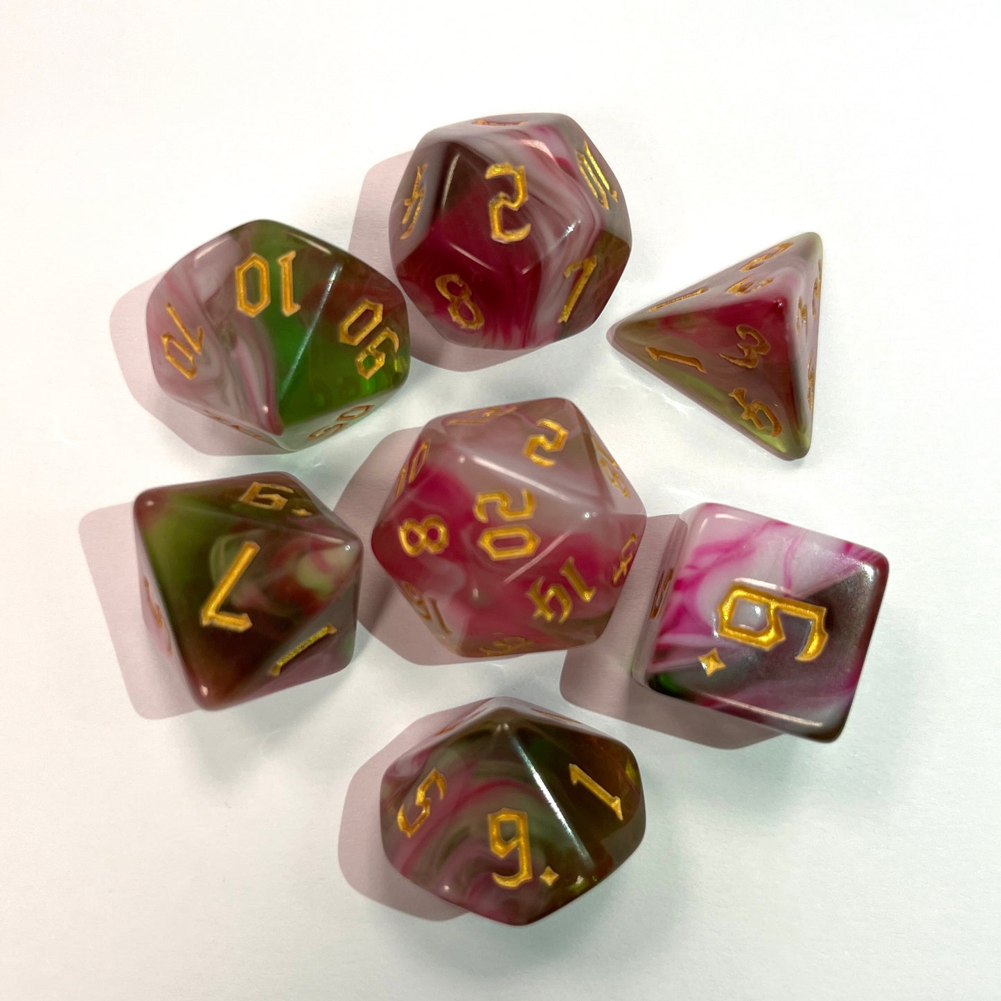 FeyWild DND dice set for RPG, DND, role playing games and dice goblin, critical critter collectors, uk dice store
