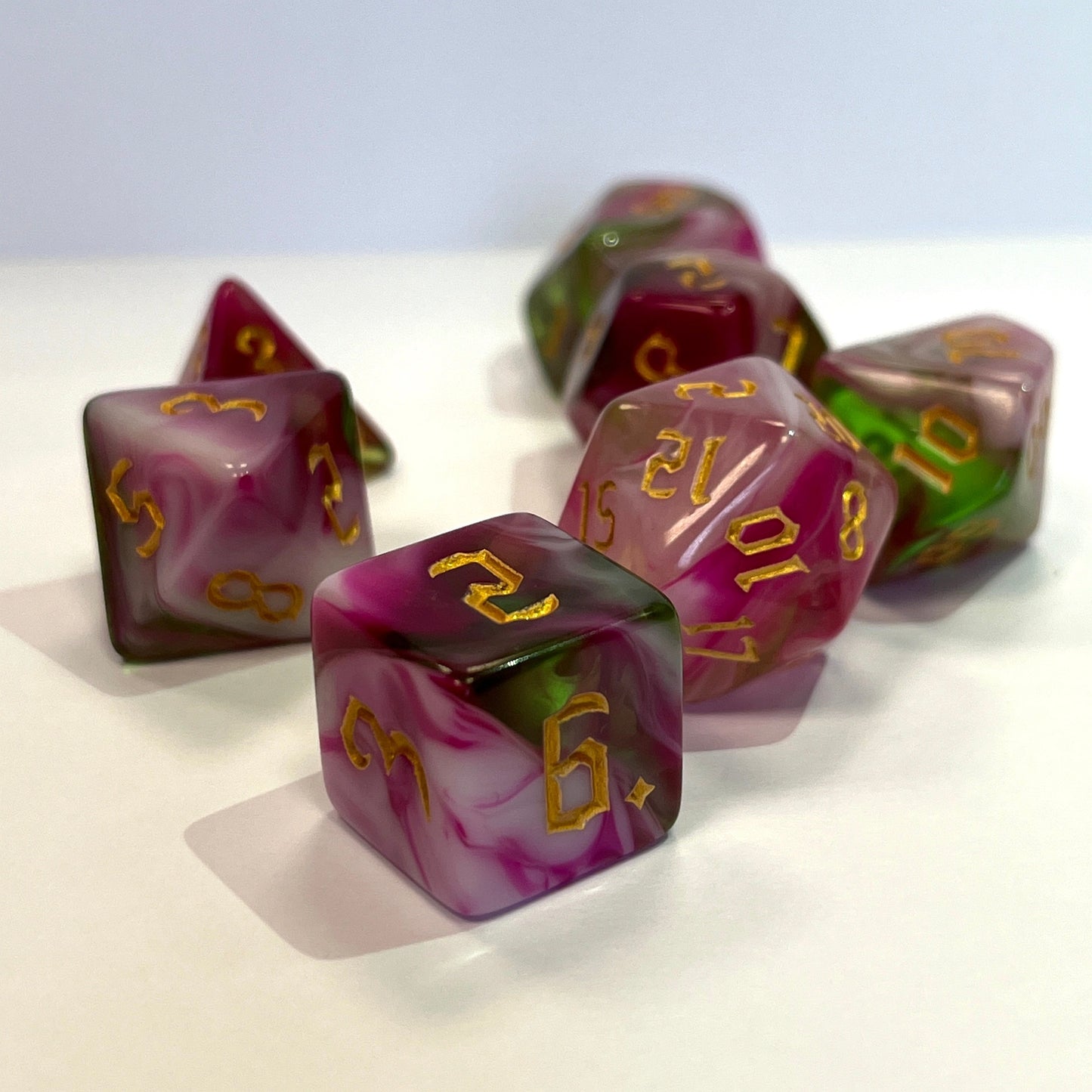 FeyWild DND dice set for RPG, DND, role playing games and dice goblin, critical critter collectors, uk dice store