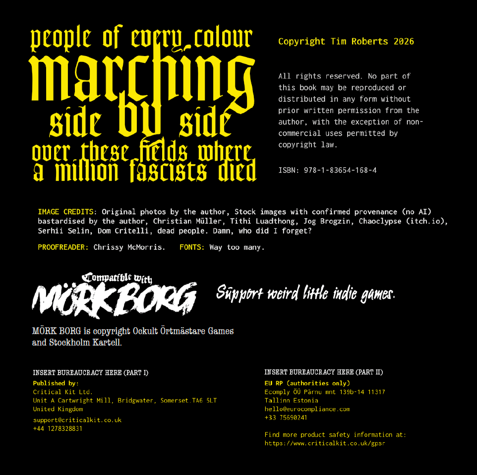 Folk Hero solo rpg inner page compatible with Morg Borg