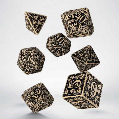 Forest dnd dice set from QWorkshop, for role playing games, TTRPG, critical Critters and dice goblin
