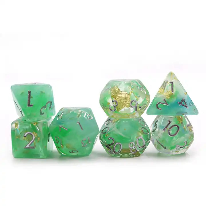 dnd dice sets for DND TTRPG role playing games and dice goblin collectors of click clacks and shiny math rocks