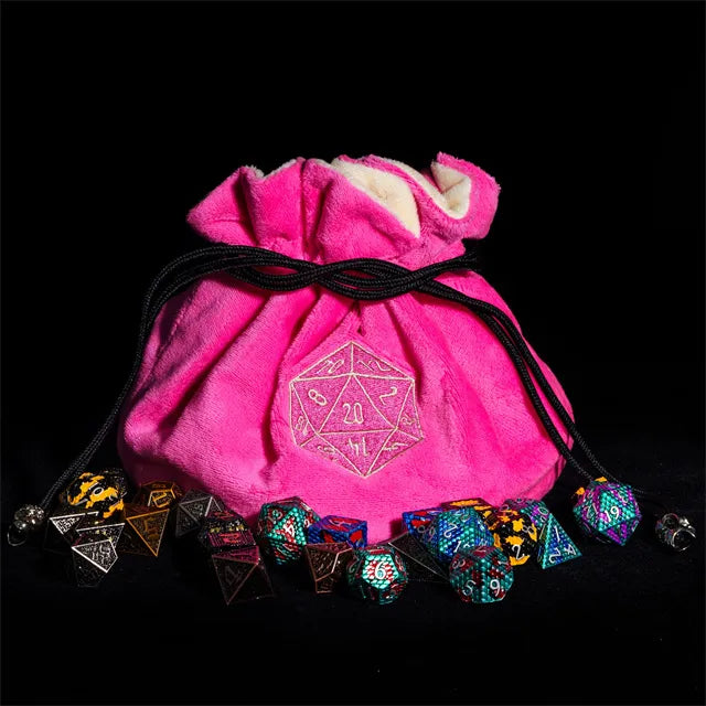 Bag of hoarding, dnd dice bag, large multi pocket dice bag, bag of beholding
