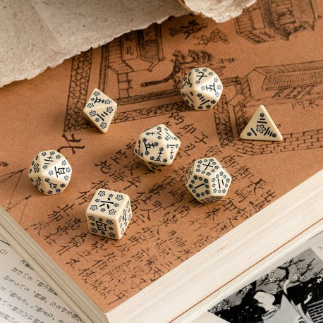 Japanese dnd dice set, for Dungeons and Dragons, TTRPG, role playing games and dice goblin and critical critters