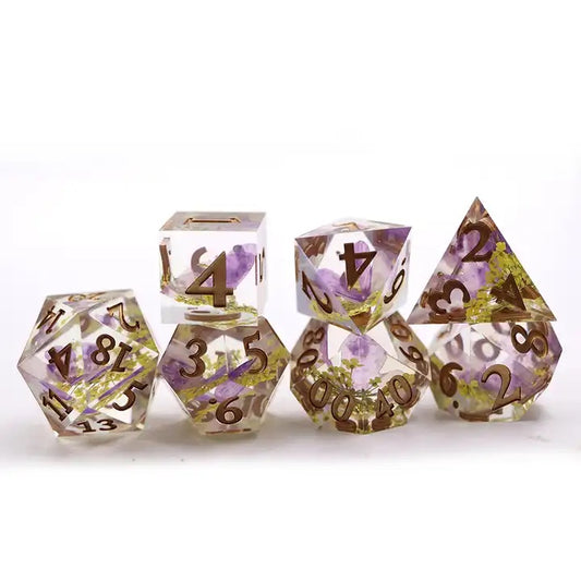 Sharp edge flower dnd, TTRPG dice set for role playing games, dice goblin collectors, from a uk dice store