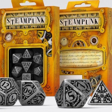metal dnd dice set, metal rpg dice set, steampunk dice set for dice goblin and critical critter