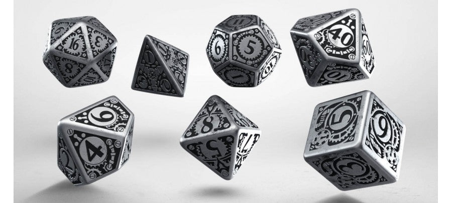 metal dnd dice set, metal rpg dice set, steampunk dice set for dice goblin and critical critter