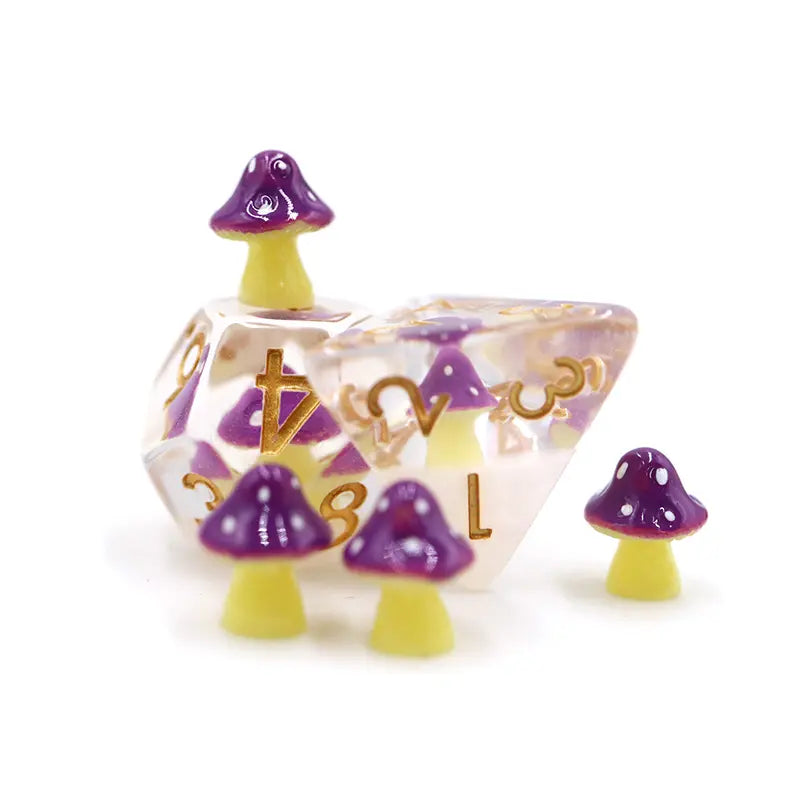 Mushroom TTRPG/DND dice sets for role playing games and dice goblin collectors from a UK dice store