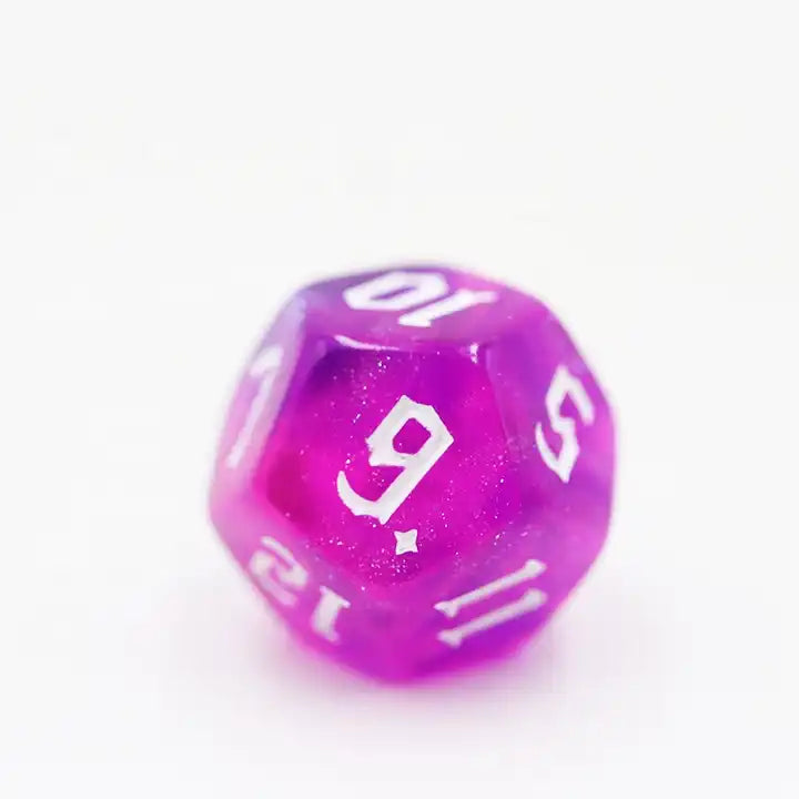 glitter pink DND, TTRPG dice sets for role playing games, dice goblin collectors of click clack, shiny math rocks