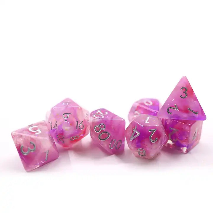 vapor galaxy dnd TTRPG dice sets for role playing games, dice goblin collectors of click clacks and shiny math rocks