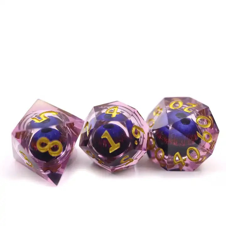 Moving eye DND/TTRPG dice for dungeons and dragons, role playing games, dice goblin and critical critter collectors, DND Dice sets