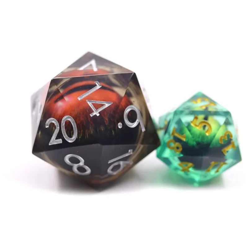 D20 chonk, large d20, dragon moving eye d20 for dnd and rpg dice