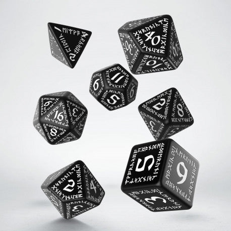 Runic dice set from QWorkshop, DND dice set, TTRPG, role playing games, dice goblin and critical critters