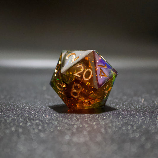 Midnight D20 chonk 33mm for TTRPG role playing games, dice goblin and critical critter collectors
