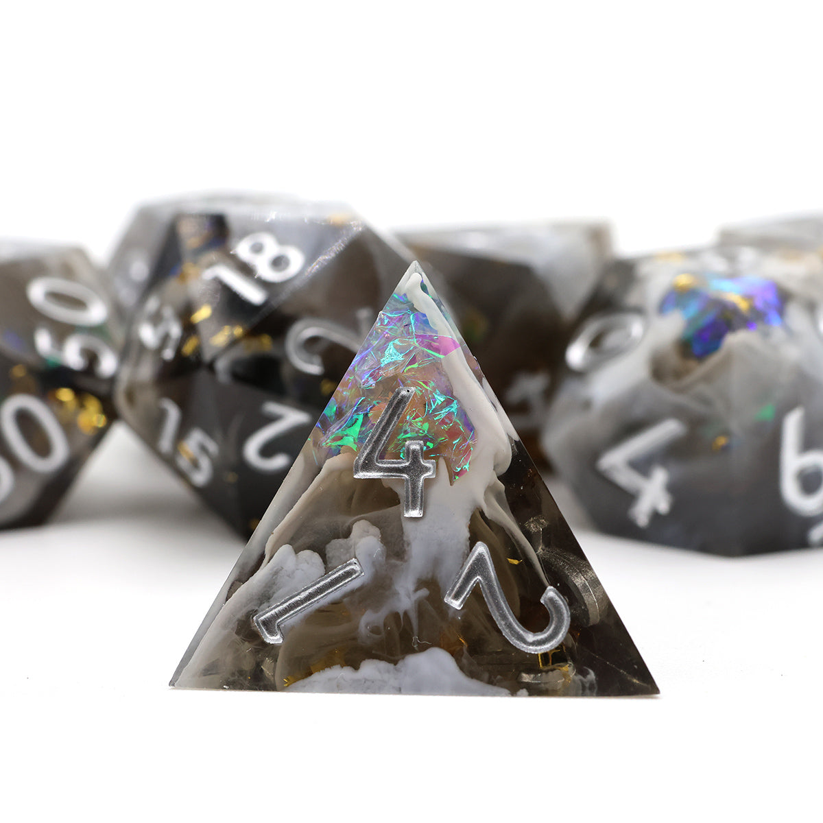 sharp edged dnd TTRPG dice set, role playing games and dice goblin collectors
