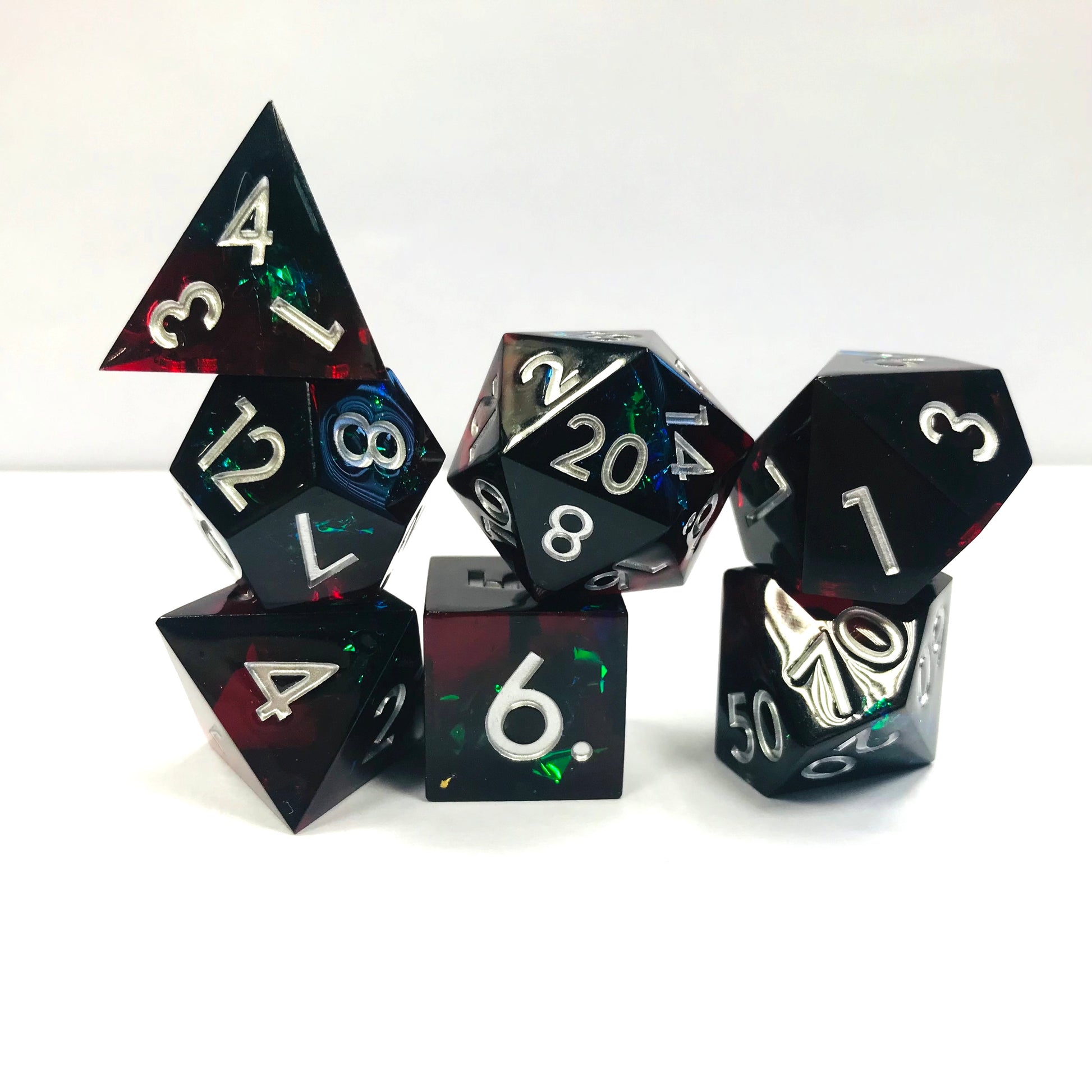 dnd sharp edge dice set for RPG role playing games, dice goblin, dice dragon and critical critter collectors