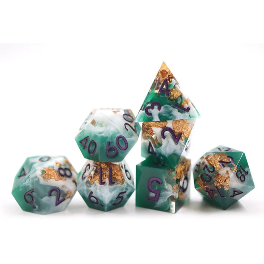 sharp edge dnd dice set, dnd dice, role playing games, critical critters, dice goblin