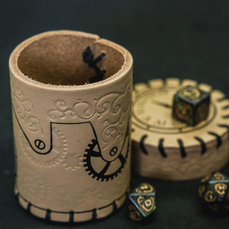 DND dice cup, steampunk dice cup for TTRPG, role playing games, dice goblin, critical critters