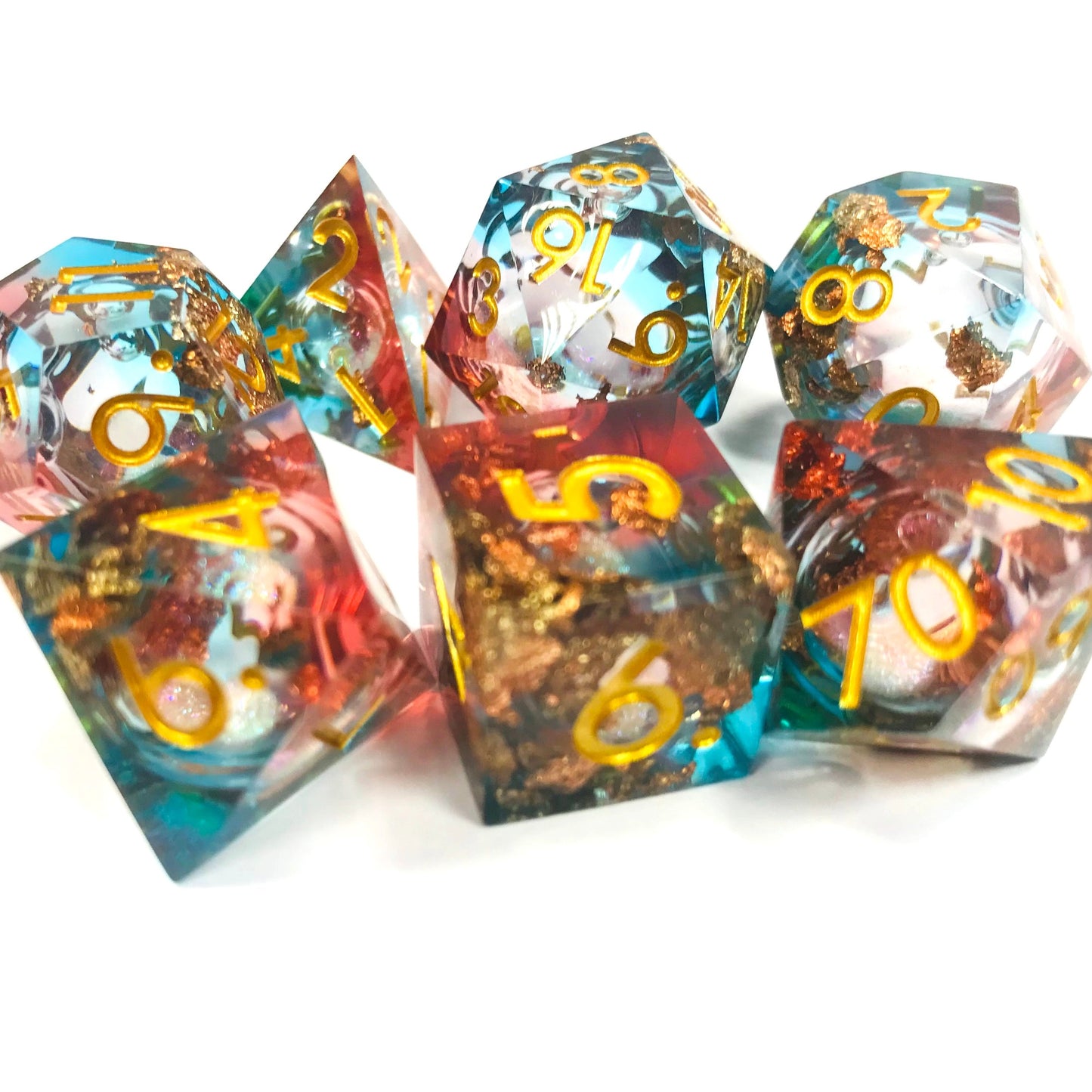 Twist of Fate sharp edge with liquid core dnd dice set for critical critters, dice goblin and dice dragon collectors
