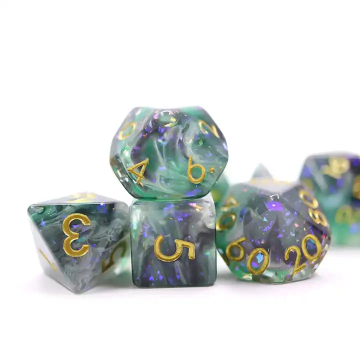 vapor glitter dnd dice set for role playing games and dice goblin collectors of click clacks and shiny math rocks
