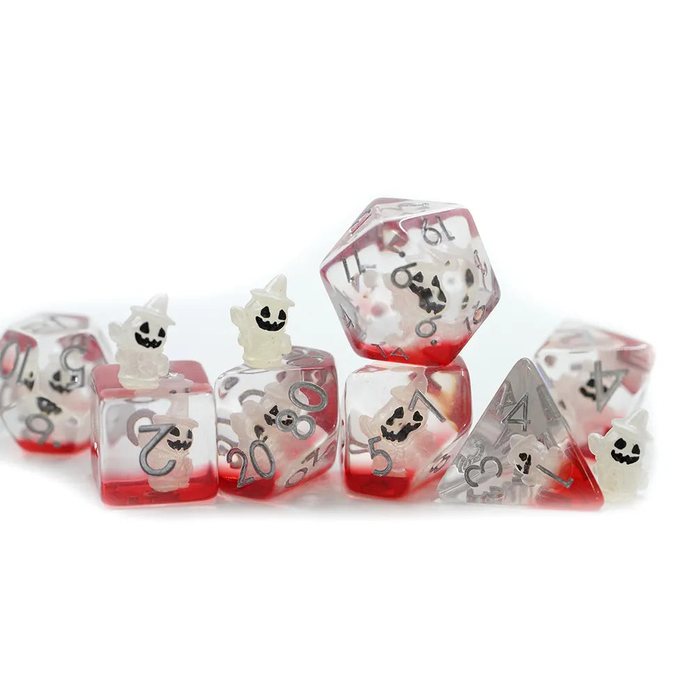 Waving ghost dnd dice set, rpg dice, dnd dice store, dice goblin and critical critter collectors