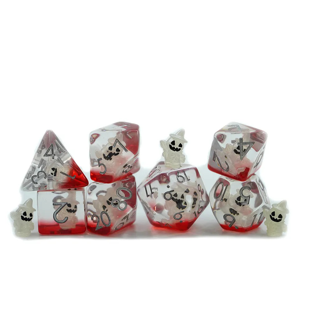 Waving ghost dnd dice set, rpg dice, dnd dice store, dice goblin and critical critter collectors