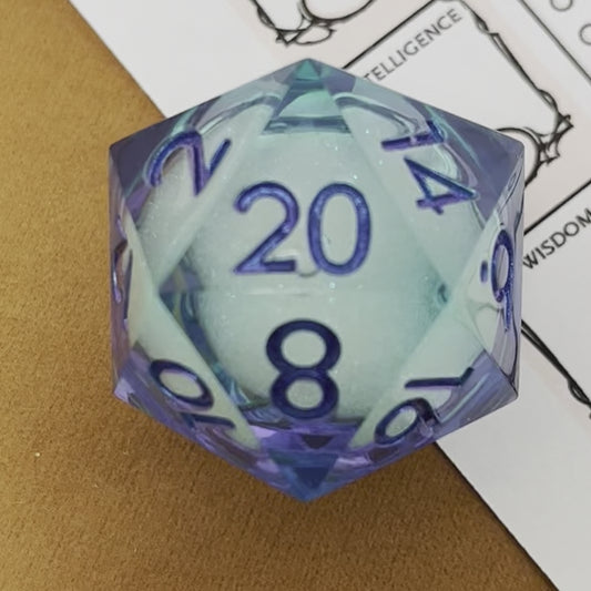 D20 chonk liquid core for TTRPG, role playing games and dice goblin, critical critter collectors